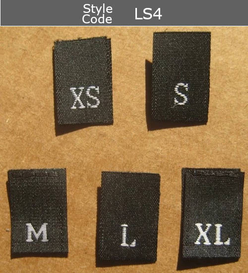 (Adult) Number & Letter Size Clothing Labels (stock labels)