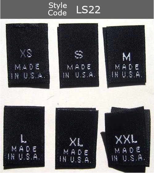 (Adult) Number & Letter Size Clothing Labels (stock labels)