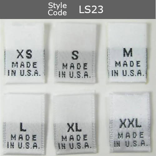 (Adult) Number & Letter Size Clothing Labels (stock labels)