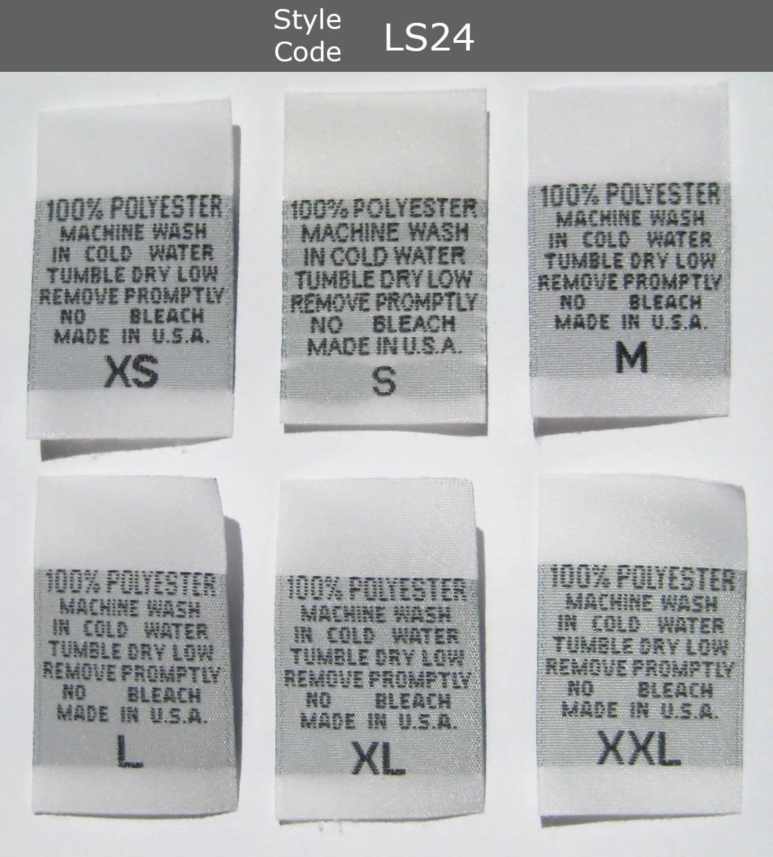 (Adult) Number & Letter Size Clothing Labels (stock labels)