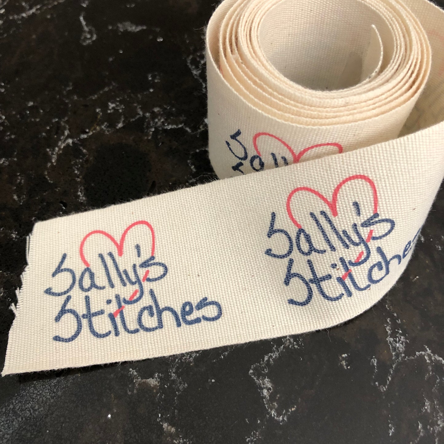 Natural Printed Cotton Ribbon on Rolls