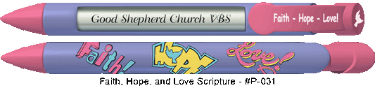 Personalized Faith Hope And Love Scripture Pens