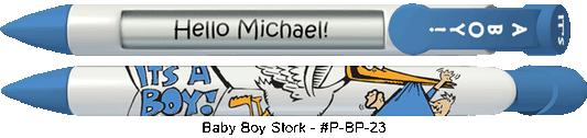 Personalized Baby Boy Stork Pens