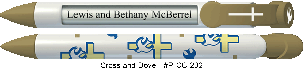 Personalized Cross And Dove Pens