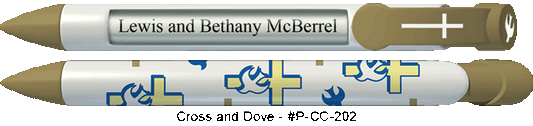 Personalized Cross And Dove Pens