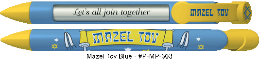 Personalized Mazel Tov Blue Pens