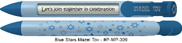 Personalized Blue Stars Mazel Tov Pens