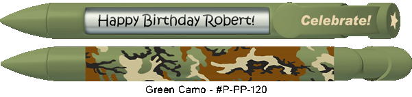 Personalized Green Camo Pens