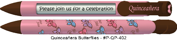 Personalized Quinceanera Butterflies Pens