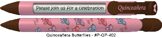 Personalized Quinceanera Butterflies Pens