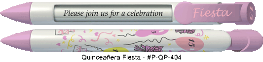 Personalized Quinceanera Fiesta Pens