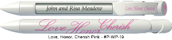 Personalized Love Honor Cherish Pink Pens