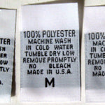 Woven Size, Care, & Content Clothing Labels