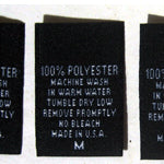 Woven Size, Care, & Content Clothing Labels
