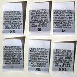 Woven Size, Care, & Content Clothing Labels