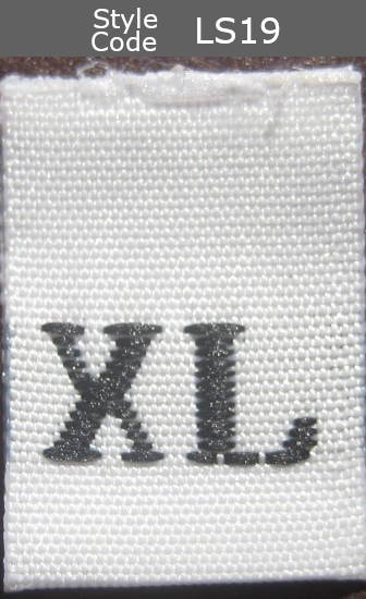 (Adult) Number & Letter Size Clothing Labels (stock labels)
