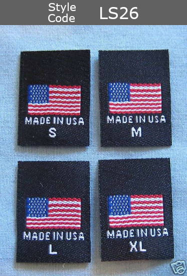 (Adult) Number & Letter Size Clothing Labels (stock labels)