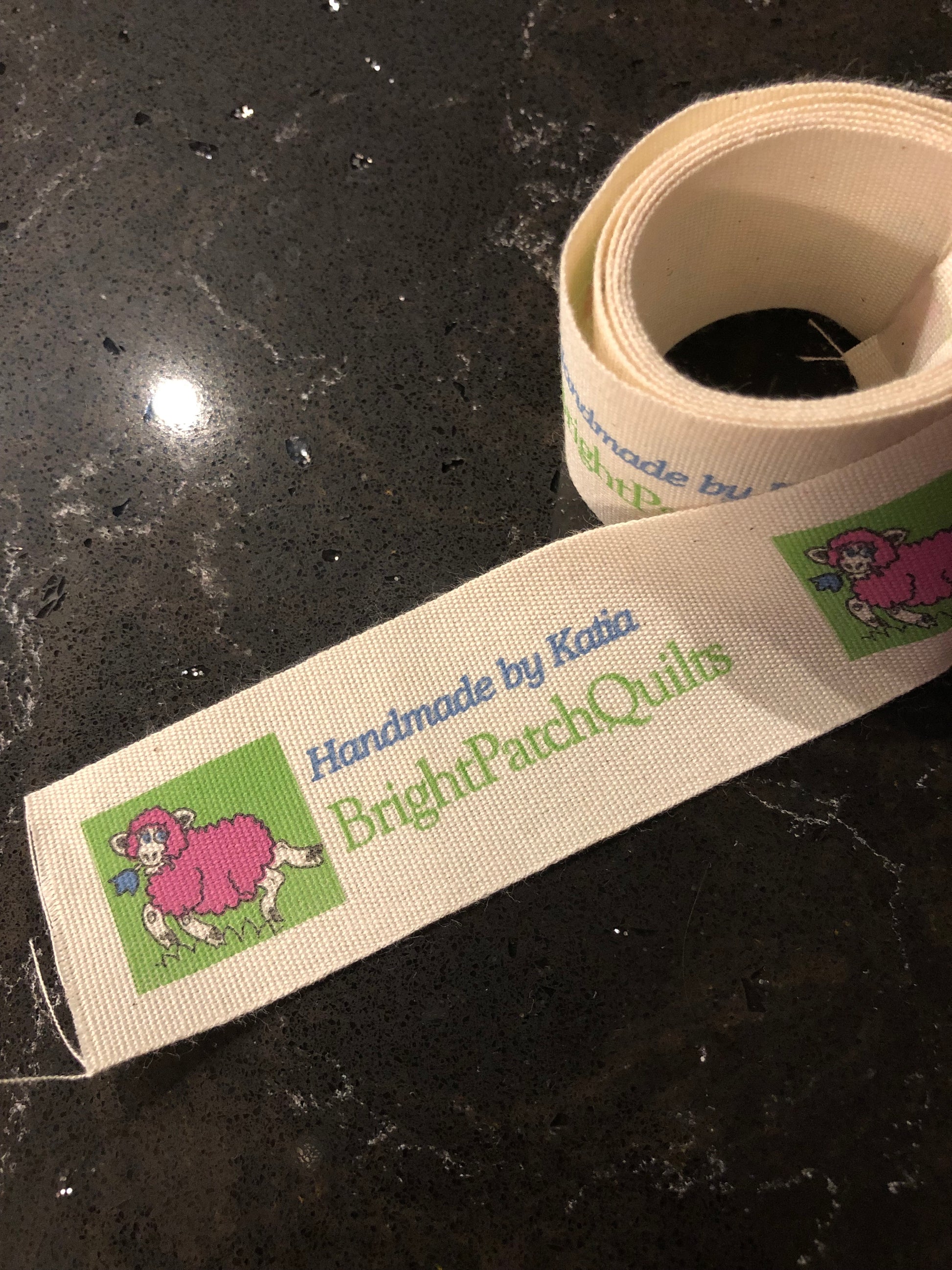 Natural Printed Cotton Ribbon on Rolls – Custom Labels 4 U