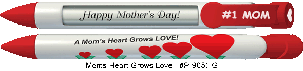 Personalized Moms Heart Grows Love Pens