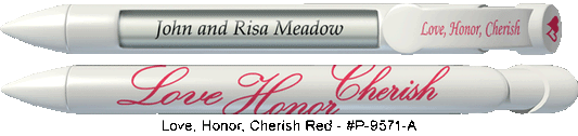 Personalized Love Honor Cherish Red Pens