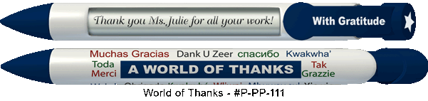 Personalized World Of Thanks Pens