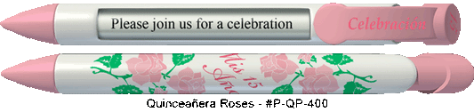 Personalized Quinceanera Roses Pens