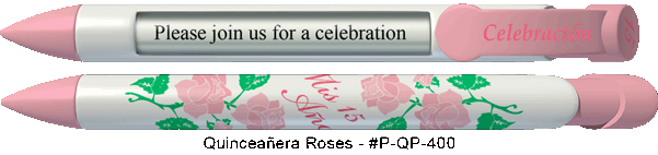 Personalized Quinceanera Roses Pens