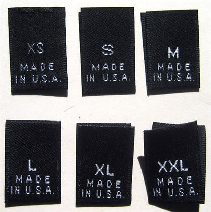 (Adult) Number & Letter Size Clothing Labels (stock labels)