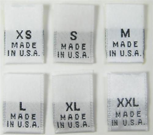 (Adult) Number & Letter Size Clothing Labels (stock labels)